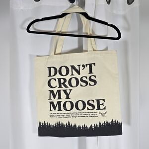 Canvas Tote Bag Graphic Unisex Creme Black